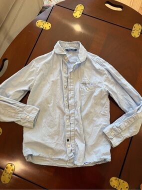 Japanese Weekend Light Blue Button-Down Shirt for Kids